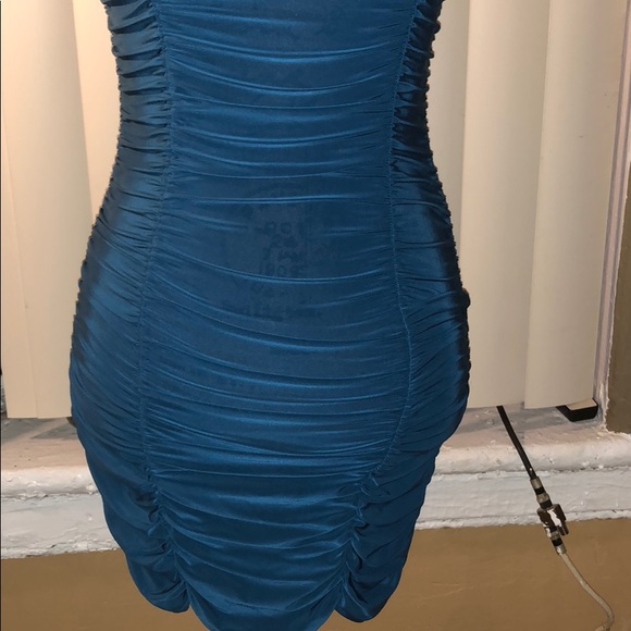 Turquoise strapless dress - Picture 3 of 5